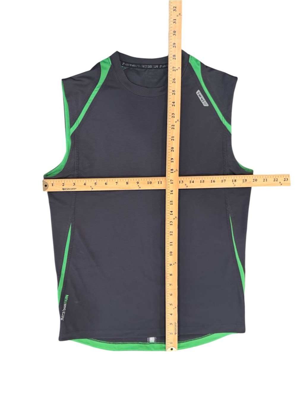Men's Short Sleeve Athletic Tee — Black with Green Trim